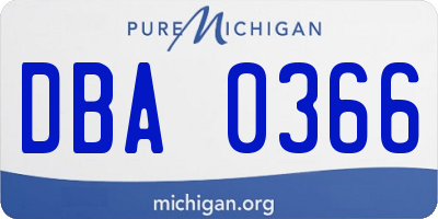 MI license plate DBA0366