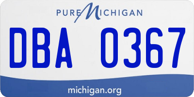 MI license plate DBA0367