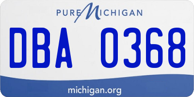 MI license plate DBA0368