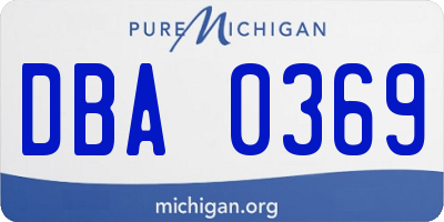 MI license plate DBA0369