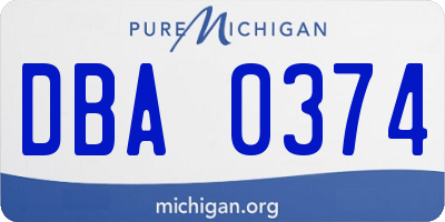 MI license plate DBA0374