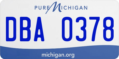 MI license plate DBA0378