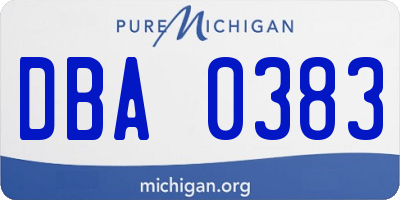 MI license plate DBA0383