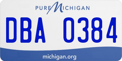 MI license plate DBA0384