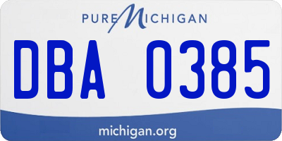 MI license plate DBA0385
