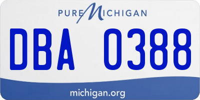 MI license plate DBA0388