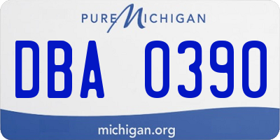 MI license plate DBA0390