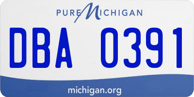 MI license plate DBA0391