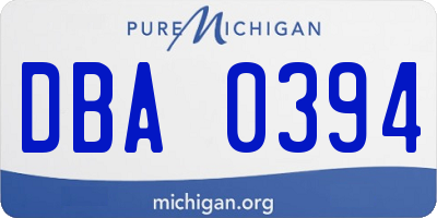 MI license plate DBA0394