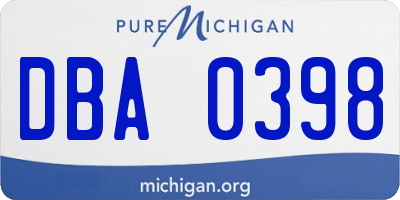 MI license plate DBA0398