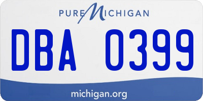 MI license plate DBA0399