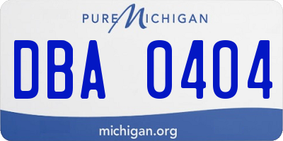 MI license plate DBA0404