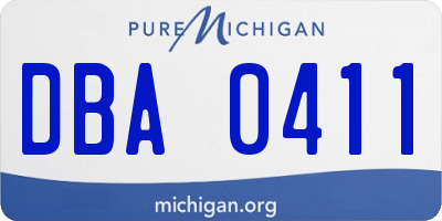 MI license plate DBA0411