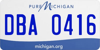 MI license plate DBA0416