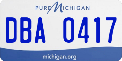 MI license plate DBA0417