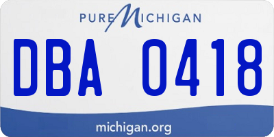 MI license plate DBA0418