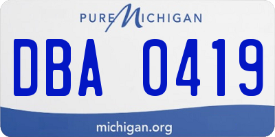 MI license plate DBA0419