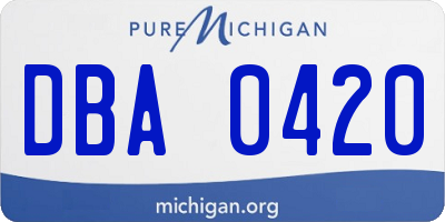 MI license plate DBA0420