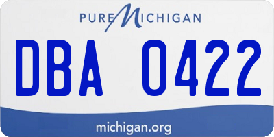 MI license plate DBA0422