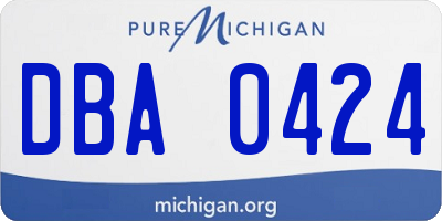 MI license plate DBA0424