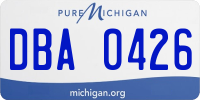 MI license plate DBA0426