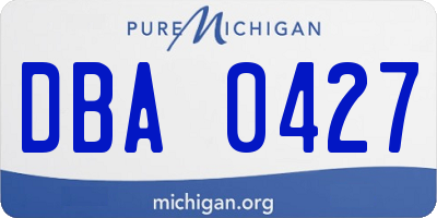 MI license plate DBA0427