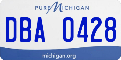MI license plate DBA0428