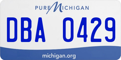MI license plate DBA0429