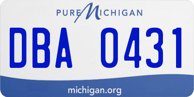 MI license plate DBA0431