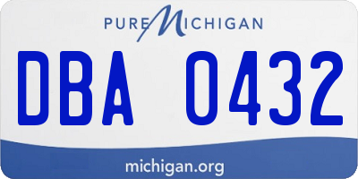 MI license plate DBA0432