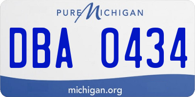 MI license plate DBA0434
