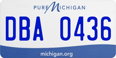 MI license plate DBA0436