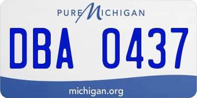 MI license plate DBA0437
