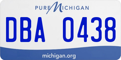 MI license plate DBA0438