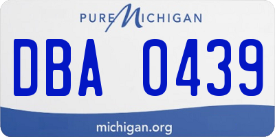MI license plate DBA0439