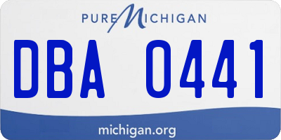 MI license plate DBA0441