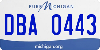 MI license plate DBA0443