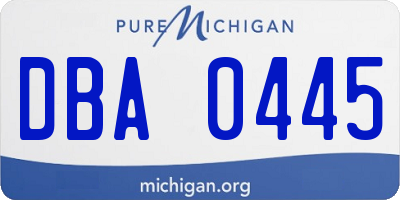 MI license plate DBA0445