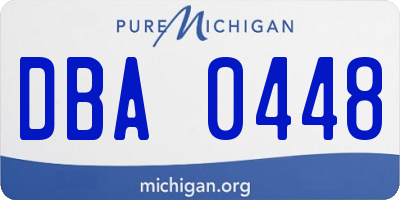 MI license plate DBA0448
