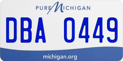 MI license plate DBA0449