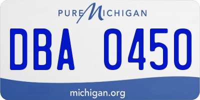 MI license plate DBA0450