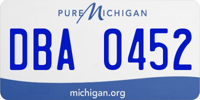 MI license plate DBA0452