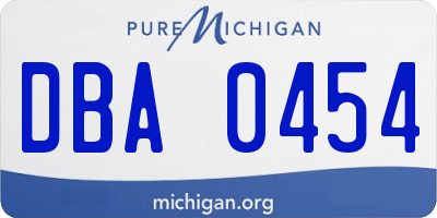 MI license plate DBA0454