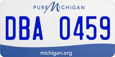 MI license plate DBA0459