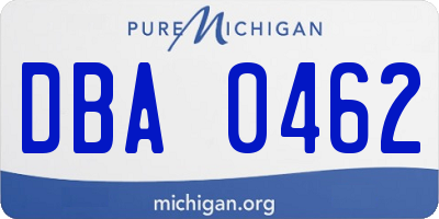 MI license plate DBA0462