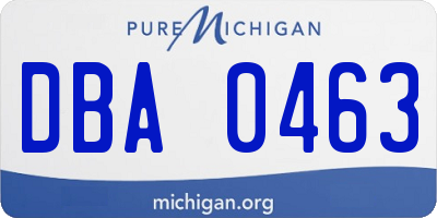 MI license plate DBA0463