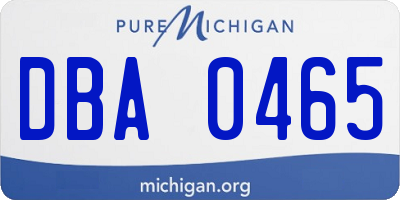 MI license plate DBA0465