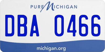MI license plate DBA0466