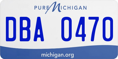 MI license plate DBA0470