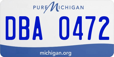 MI license plate DBA0472